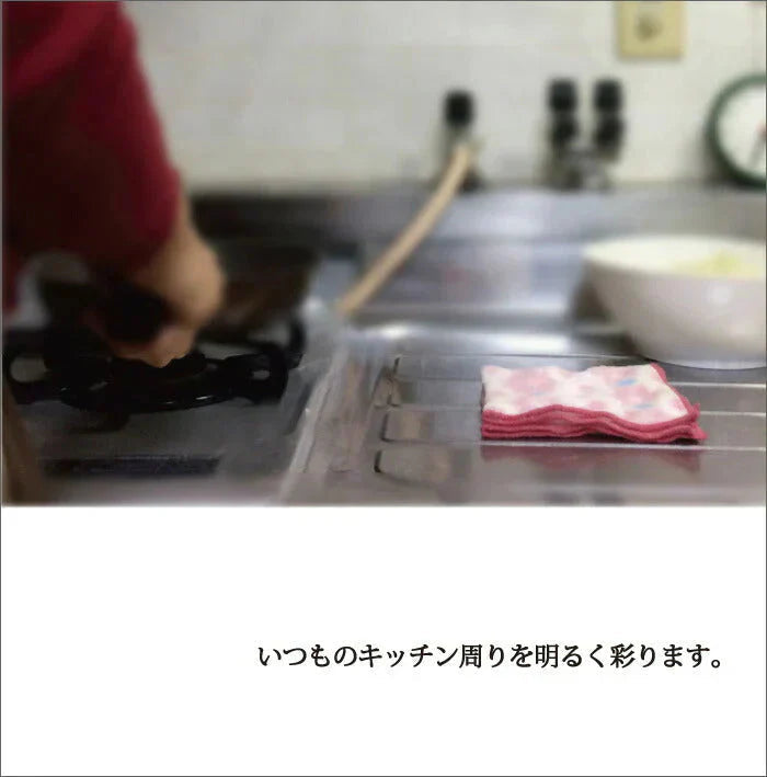 綿ガーゼテーブルふきん和柄5枚入/30×30ｃｍ◆ かや生地 蚊帳 キッチンクロス 布巾 布きん フキン コットン 吸水 台拭き 台ふき おしぼり かわいい セット まとめ買い 引っ越し挨拶