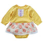 日本製 子供服 Cream Chantilly ベビー服 ドット星プリントスカート付ロンパース（イエロー）80cm