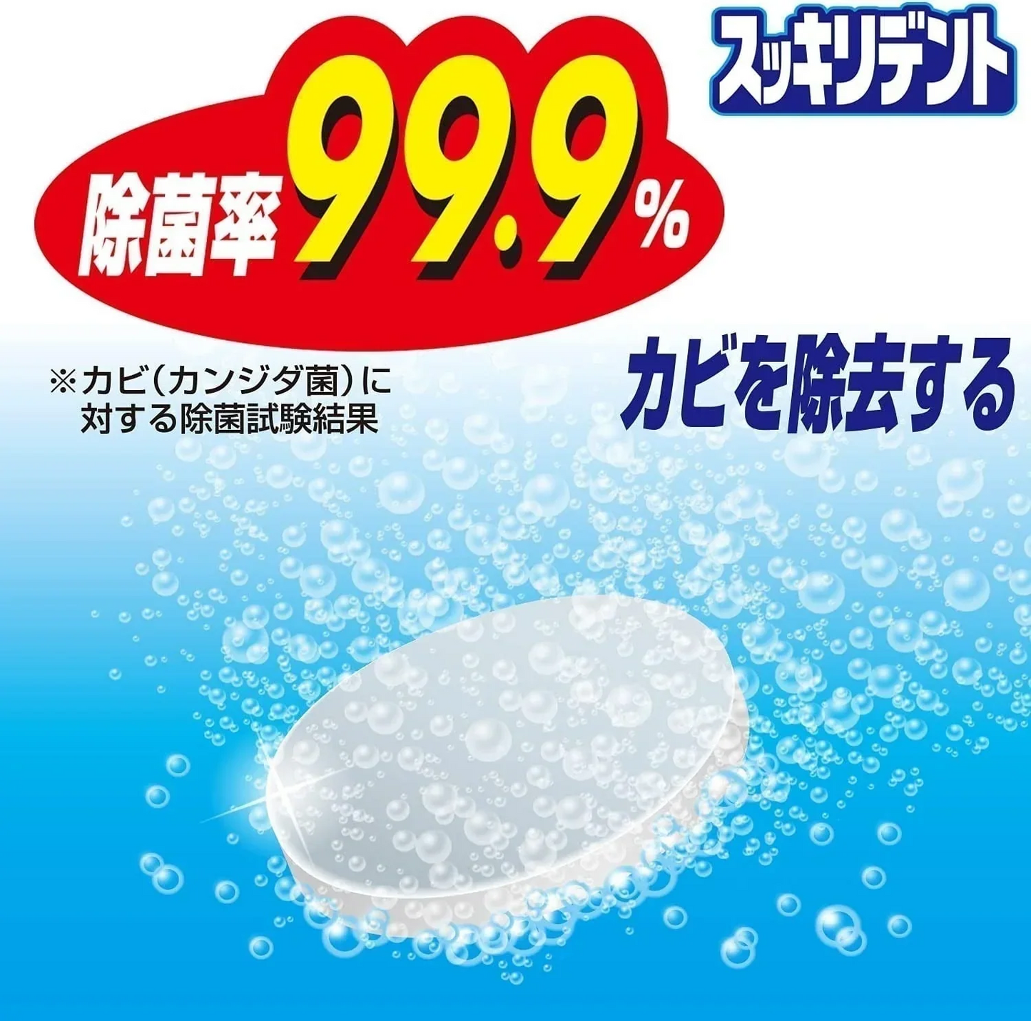 スッキリデント 入れ歯洗浄剤 総入れ歯用 酵素入り 99.9%除菌 ミントの香り 120錠入【メール便送料無料】