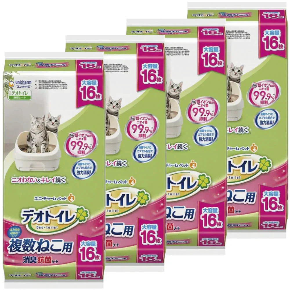 デオトイレ 複数ねこ用　消臭・抗菌シート 16枚 4袋