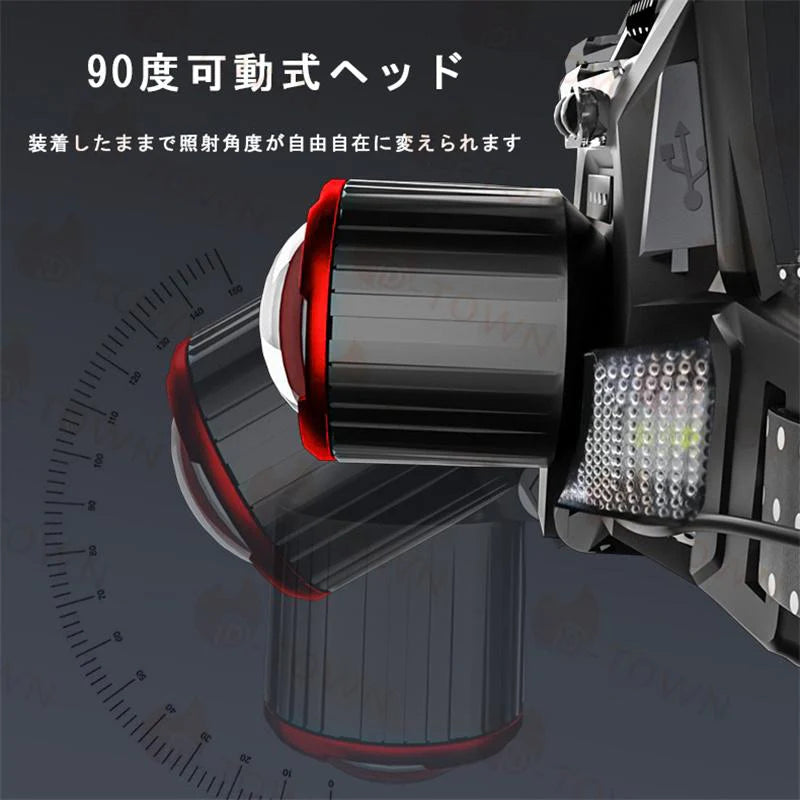 センサー付き　LEDヘッドライト USB充電式 人感センサー機能 長時間点灯　残量表示ランプ付き　90度角度調整可 IPX45 釣りライト　防水 超軽量 防災 登山 キャップ　夜釣り 作業 アウトドア用