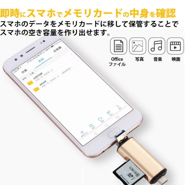 5in1 TypeC USB MicroUSB SD TFカードリーダー OTG変換コネクタ Macbook メモリカードデータ移行 バックアップ スマホ 保存移動Android タブレット