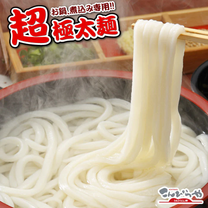 本場讃岐 うどん【男前】！！超・極太麺さぬきうどん （6～9人前） つゆ無し
