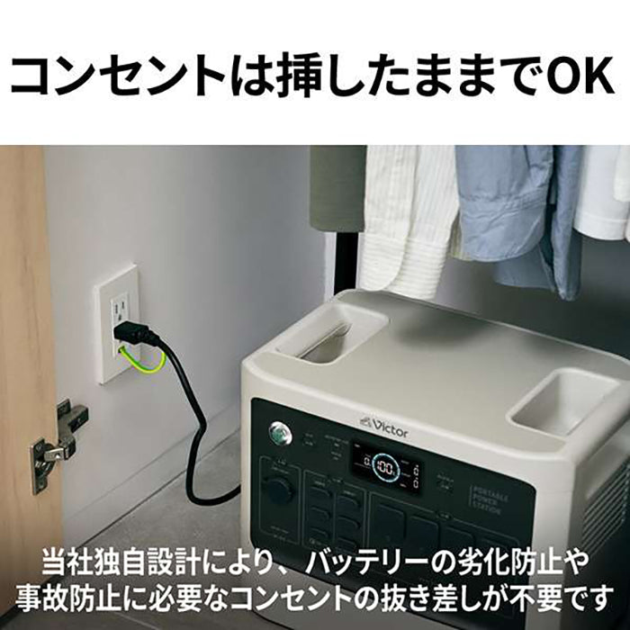 【*新品・未使用品】ビクター JVC【BN-RF800 スタンダードモデル】ポータブル電源 ベージュ 806Wh 約11kg Victor バッテリー 充電器 家電
