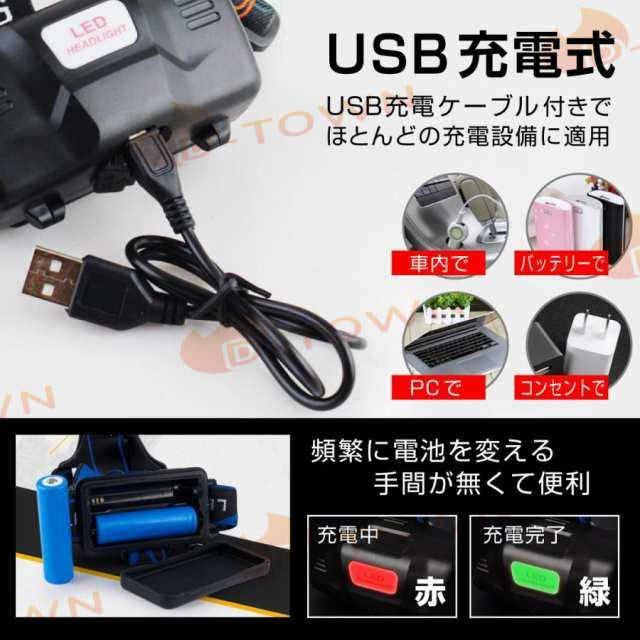 当日発送 LED ヘッドライト 超強ルーメン ヘッドライト 懐中電灯 最高輝度 2022最新仕様 充電式 ズーム機能 登山 夜釣り 超強力 超実用 w386A
