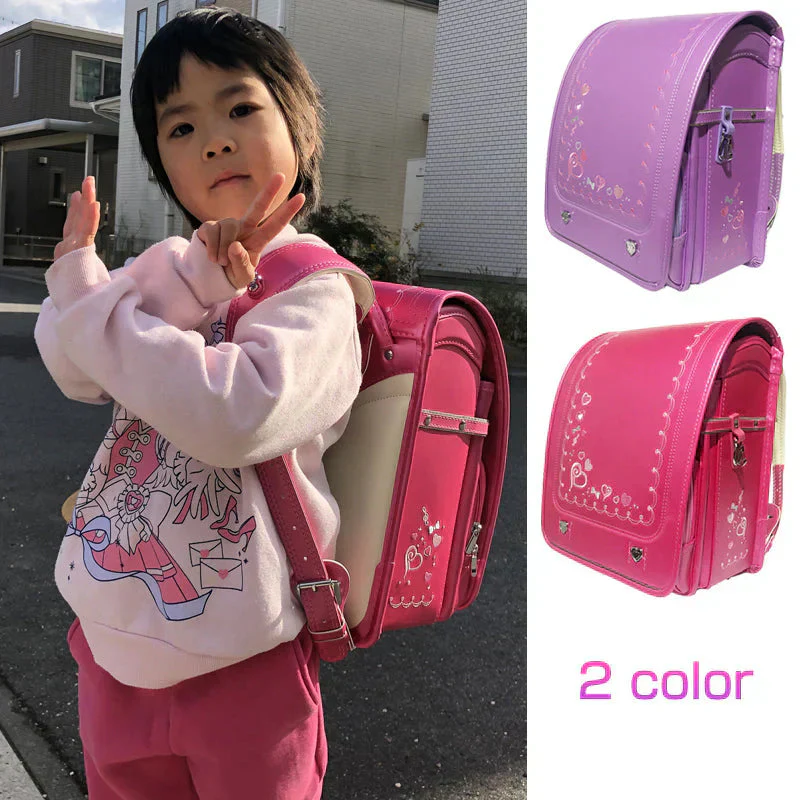 ランドセル マゼンダ 刺繍 女の子 可愛い 軽い 小学生 1年生から6年生 入学祝い 入学準備 リュック 撥水 通学バッグ ハート イラスト おしゃれ 色選べる 人気 流行り