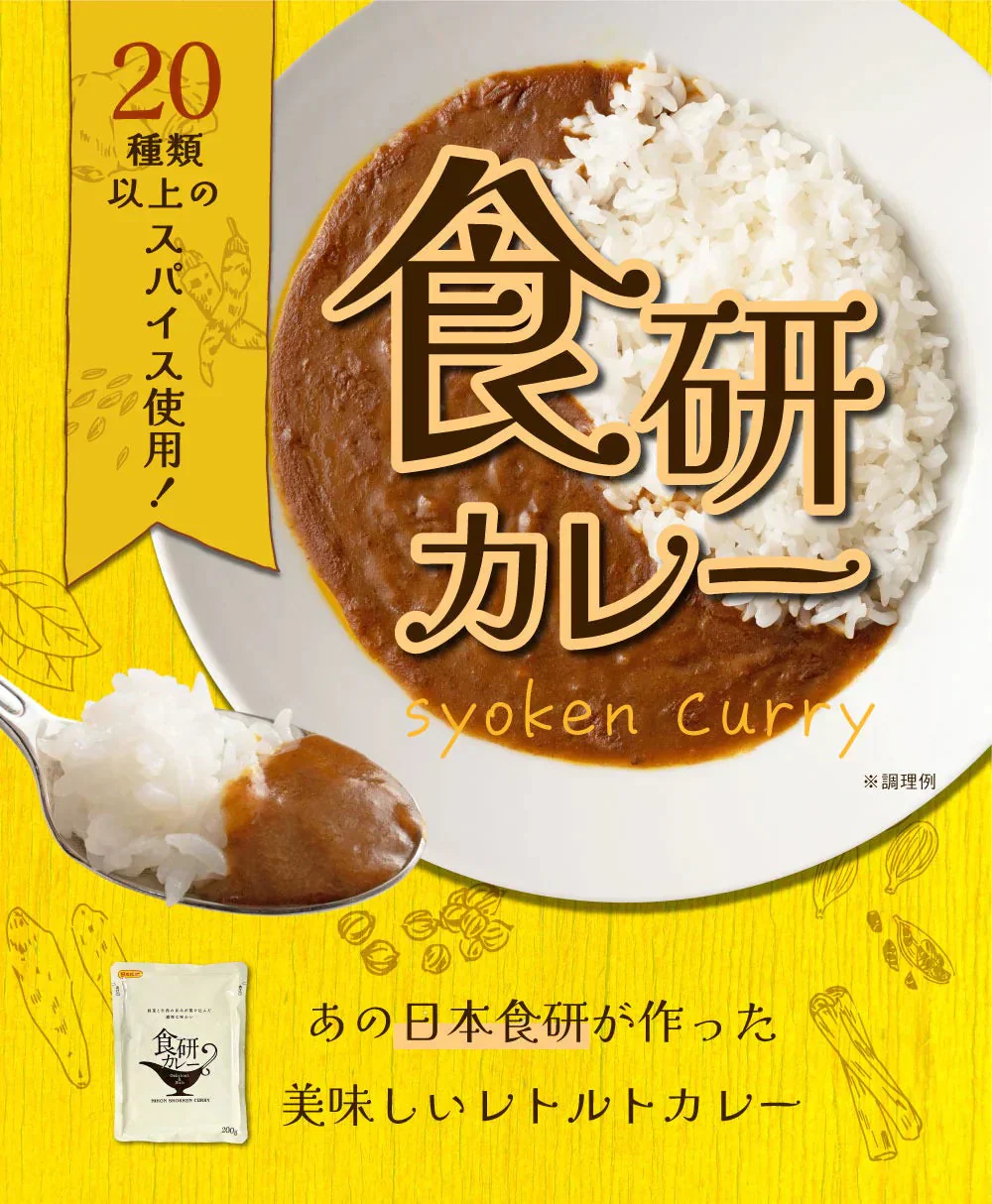 食研カレー 4食 (200g×4) 日本食研 中辛 送料無料 レトルトカレー 非常用 防災 備蓄 フード