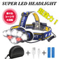 ヘッドライト led 充電式 ヘッドランプ - 軽量 防水 90度調節可能 高輝度 18650型バッテリー 夜釣り 停電時用 登山 アウトドア作業用超強(w018)