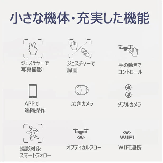ドローン 4K高画質カメラ付き 黒  小型 スマホ操作 200g以下 航空法規制外 初心者向け 操作簡単 20分連続飛行 ラジコン 日本語説明書付き 2022年最新