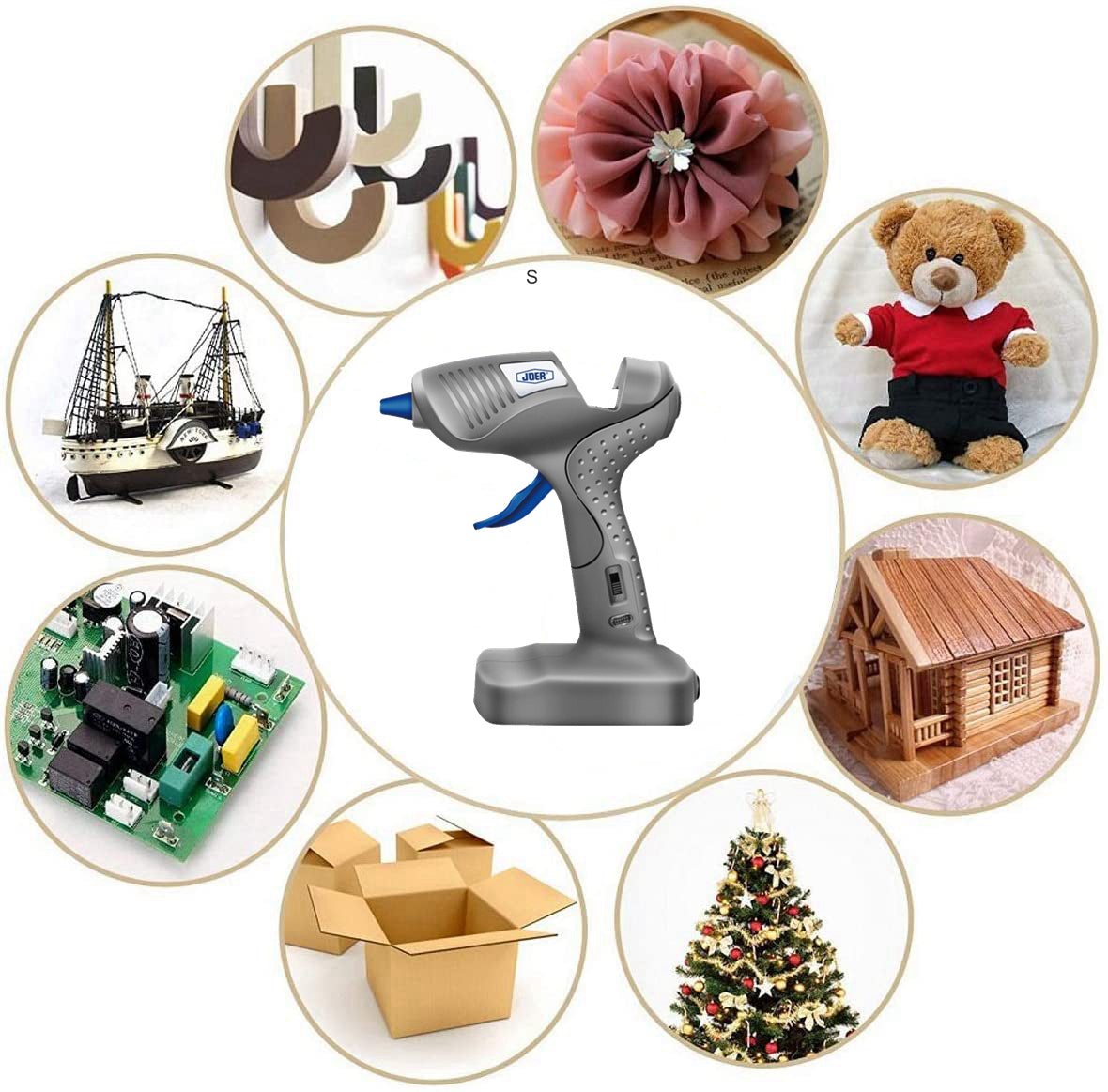 グルーガン 無線/有線両用　ワイヤレス　コード式/電池式　高温タイプ　DIY　作業用 超強力グルーガンキット 温度調整 強力粘着 手芸用 プラスチック接着/金属接合/ 陶器接合/車載/ 工業用 グルースティック10本付き7mm*200mm(w076)
