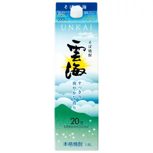 雲海酒造 雲海そば 20度 パック 1800ml 1.8L 1本【ご注文は12本まで同梱可能】