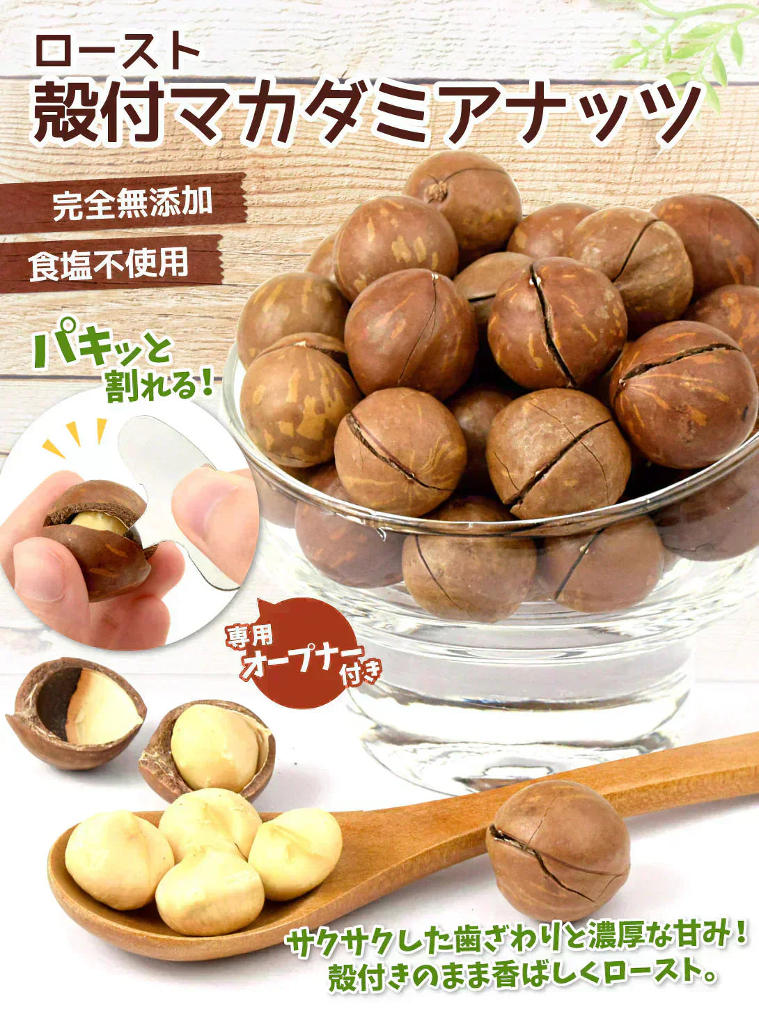 マカダミアナッツ 殻付き ロースト 300g オープナー付 ナッツ