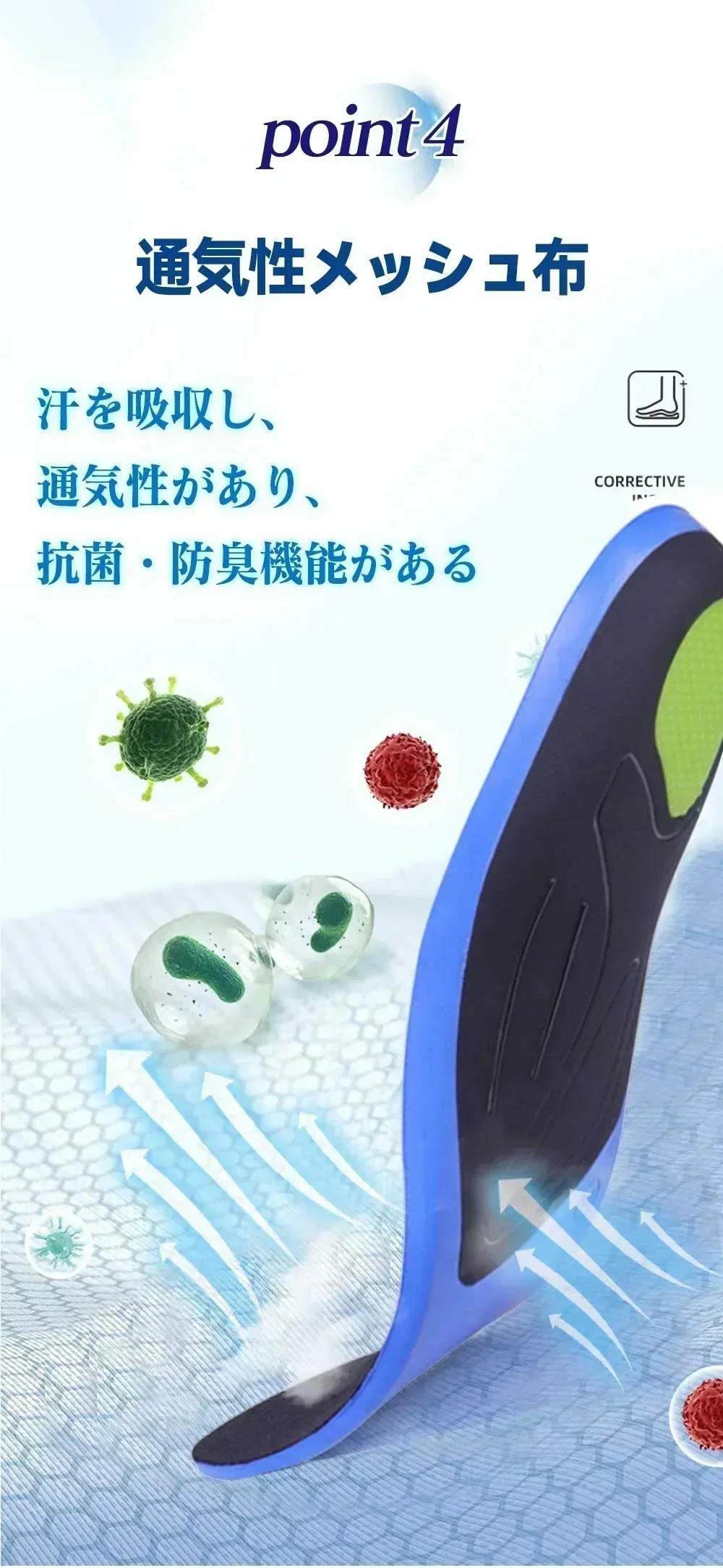 【理学療法士監修】＼ Mサイズ ／インソール 高品質 インソール 靴 グッズ 中敷 抗菌 防臭 インソール 疲れない 軽量  扁平足 外反母趾 通気性 インソール 蒸れ防止 歩きやすい 中敷き 立ち仕事 日常生活 防臭加工 4層槽造 ジエル素材 PU素材 通気性up 土踏まず防臭 偏平足 インソール レディース メンズ