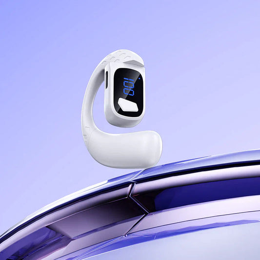 【左右耳兼用】ワイヤレスイヤホン 片耳 bluetooth5.4 180度回転 耳掛け式 IPX6防水 Hi-Fi高音質 ブルートゥースイヤホン type-C充電 耳を塞がない LED電力表示 快適 iPhone/Android適用 ハンズフリー w677D(ホワイトpro)
