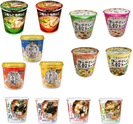 新着 100キロカロリー未満 ヒガシマル 五穀スープ 明星食品 つるっとわんたん ひかり味噌 スープはるさめ カップ味噌汁 が入った12食セット
