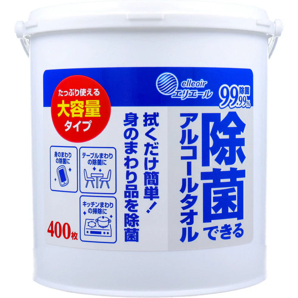 除菌ウェットティッシュ エリエール 除菌できるアルコールタオル 本体 大容量400枚入り