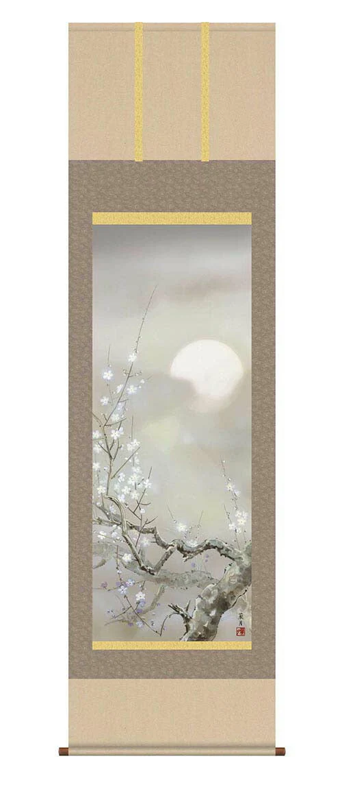 掛軸　「宵桜」　吉井蘭月　筆