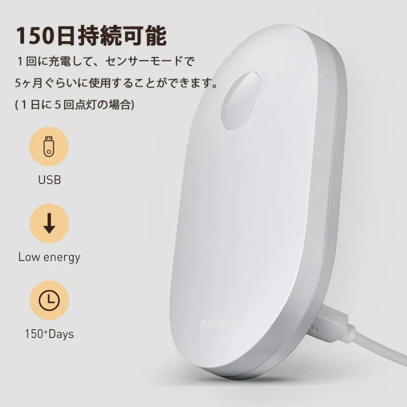LED人感センサーライト LED人感センサーライト 調整可能 USB充電式 明暗センサー　省エネ 両面テープ 階段 台所の手元灯クロゼット 寝室 玄関 洗面所 車庫 w012A(ライト:ホワイト)