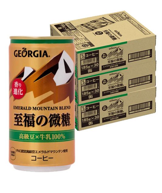 【送料無料】ジョージア エメラルドマウンテンブレンド 至福の微糖 185ml×3ケース/90本