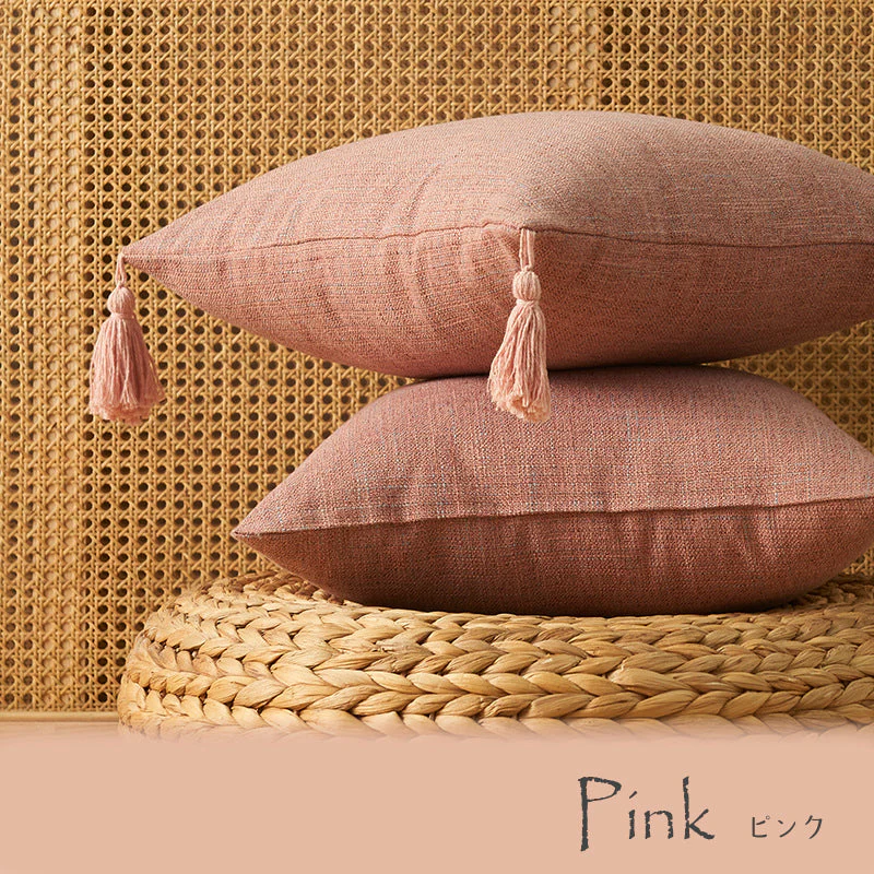【アイボリー(2枚セット)　フリンジ無し】クッションカバー 45×45cm 北欧 おしゃれ 冬 2枚セット フリンジ付き 丸洗いOK 柔らか かわいい 汚れ防止 洗える 無地 インテリア 替えカバー 伸縮性 ソファカバーと合わせ 新生活 転居 引っ越し 12色