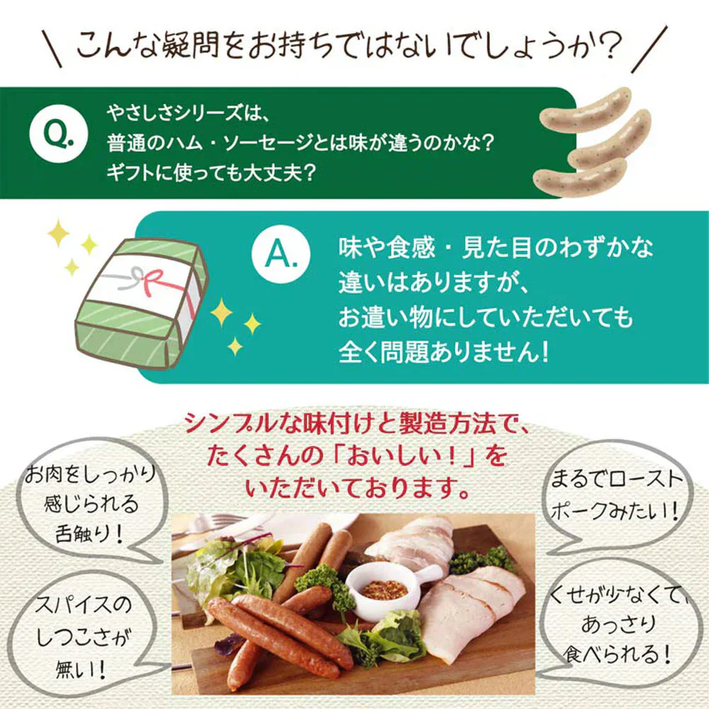 伊豆沼ハム 無塩せき やさしさセット ウィンナー ハム【送料込み】
