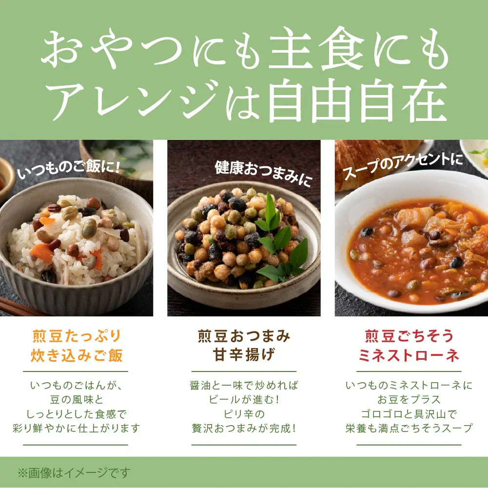 北海道 ９種の焙煎豆 1.8kg(500g×6袋) 煎り豆ミックス 高たんぱく 低カロリー 送料無料