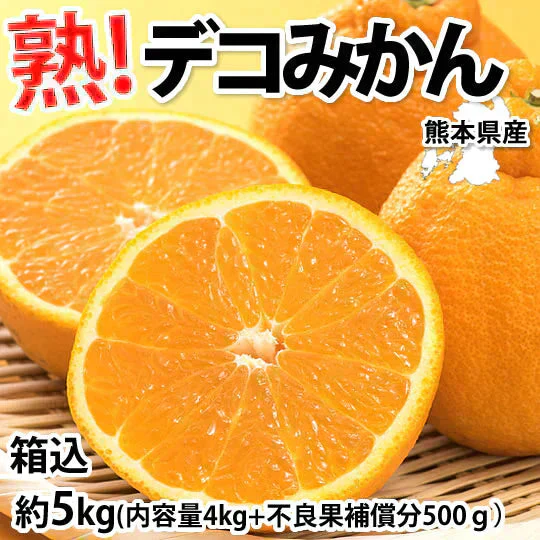 デコポン 同品種 訳ありデコみかん 5kg 箱込 (内容量4kg+補償分500g) 送料無料 熊本県産 フルーツ お取り寄せ みかん ミカン 蜜柑 不知火