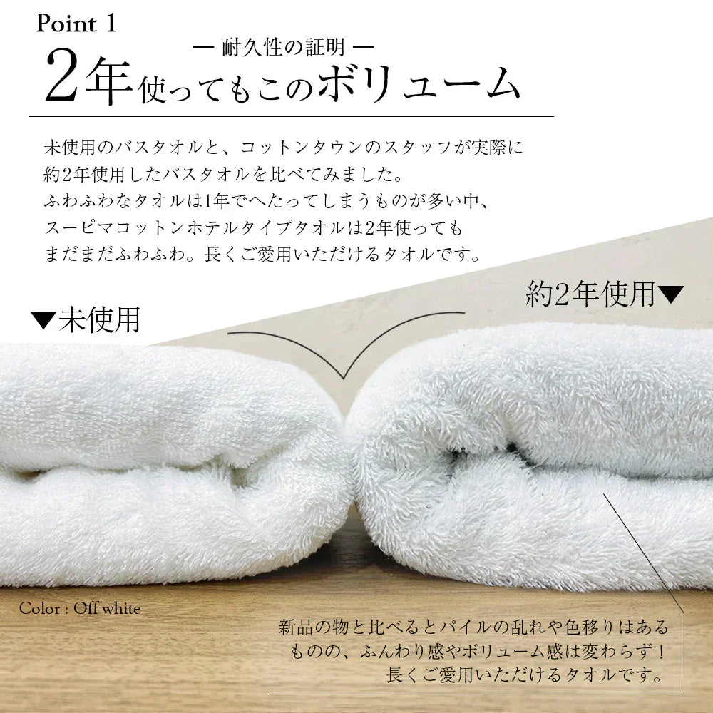 チャコールグレー　フェイスタオル スーピマコットン ホテルタイプタオル 同色3枚セット 【メール便送料無料】