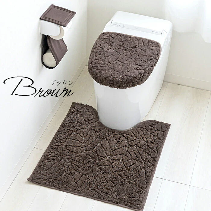 【グリーン 耳長タイプ】消臭機能付き トイレタリー セット 耳長  消臭 消臭効果 洗える シンプル オシャレ モダン リーフ柄 幾何柄