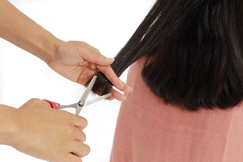日本製職人の手作りスキハサミ [ すきばさみ すきバサミ 散髪 ヘアカット 散髪用ハサミ セルフカット 子ども 家庭用 関職人 高級 安定 Ｖ字カット ステンレス ]
