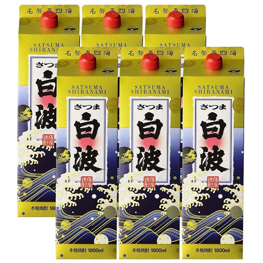 薩摩酒造 芋焼酎 さつま白波 25度 パック 1800ml 1.8L×6本/1ケース