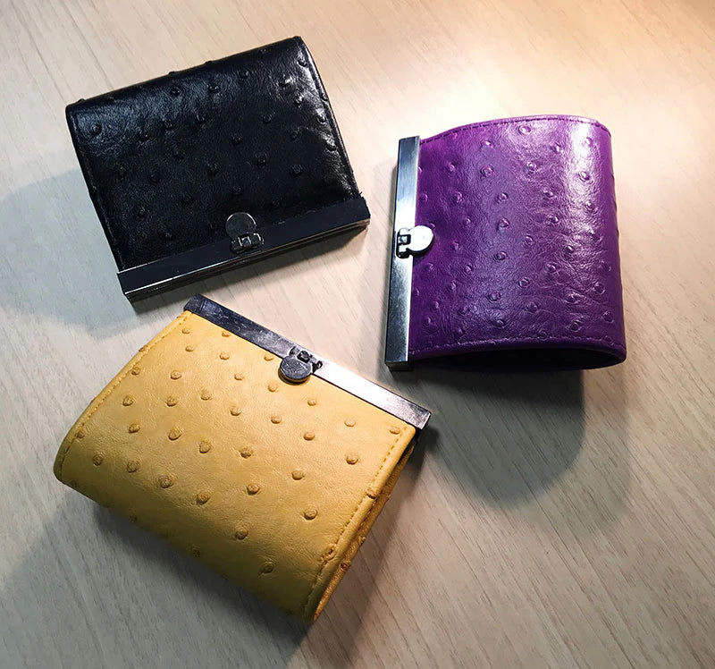 【イエロー】カードケース ジャバラ 薄型 メンズ レディース 大容量 20枚 スマート オーストリッチ調 高級 がま口