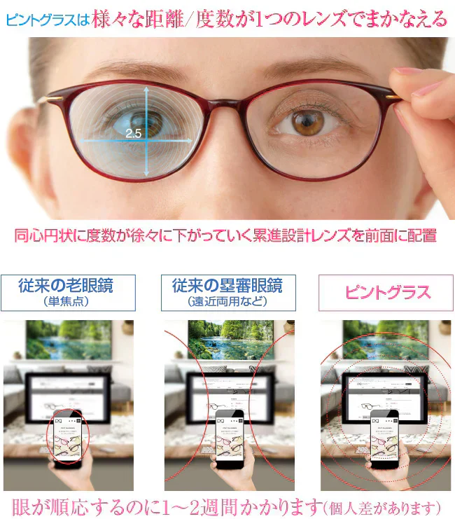 ピントグラス・ブラック【老眼鏡 度数 調節 シニアグラス 近視 遠視 老眼 メガネ 最安値 視力 補正 ブルーライト カット パソコン スマホ PG-709 0.6度 2.50度 中度 レンズ メガネ】中度 軽度  老眼鏡 累進多焦点 レンズ 老眼鏡 ブルーライトカット シニアグラス めがね拭き メンズ レディース 40代 50代 60代 携帯用 スマホ PC メガネ  度数 調節 軽度 テレビショッピング 可愛い 大きめ 軽い