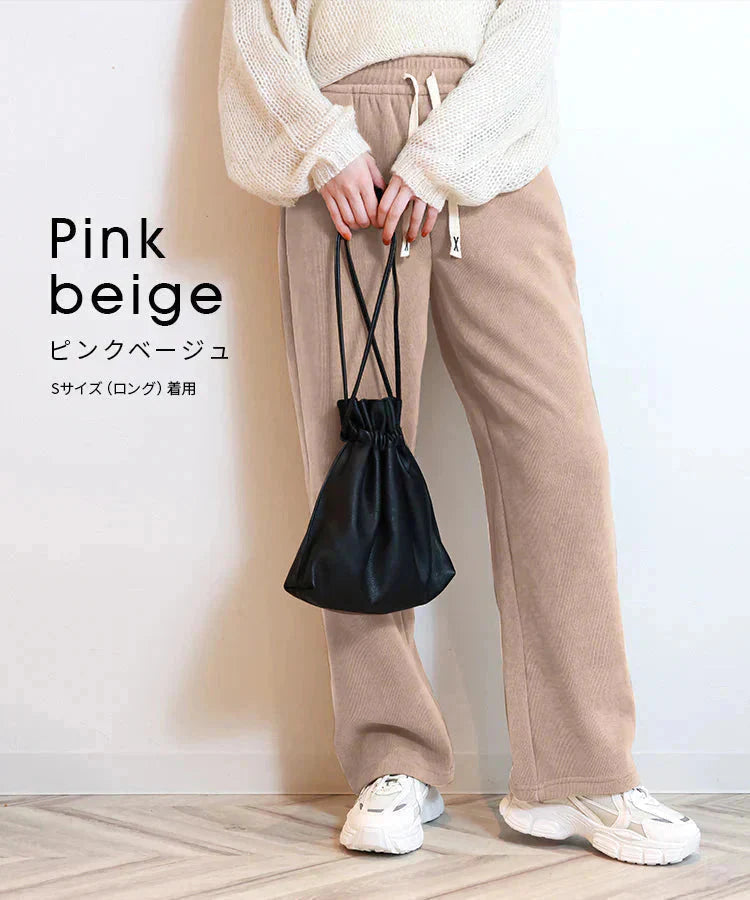 【LLサイズ/レギュラー】【アイボリー】 2024AW 裏起毛 パンツ レディース 秋 冬 ワイドパンツ ロング丈 あったか 暖かい 裏起毛パンツ シンプル カジュアル 可愛い 無地 楽ちん 体型カバー ズボン ゆったり リブ ワイド パンツ ルームウェア ウエストゴム M L LL