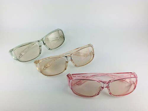 【ピンク】花粉対策 飛沫対策 紫外線対策 花粉、飛沫対策 防護防曇グラス UVカットブルー光線カット