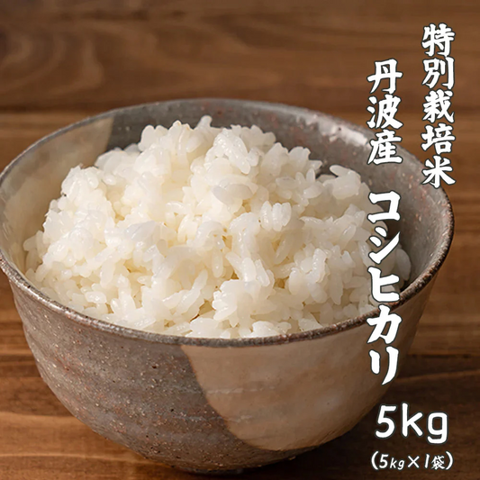【白米】 特別栽培米 コシヒカリ 5kg [丹波産コシヒカリ100％] 兵庫県産 単一原料米 送料無料 精米工場からの直送品
