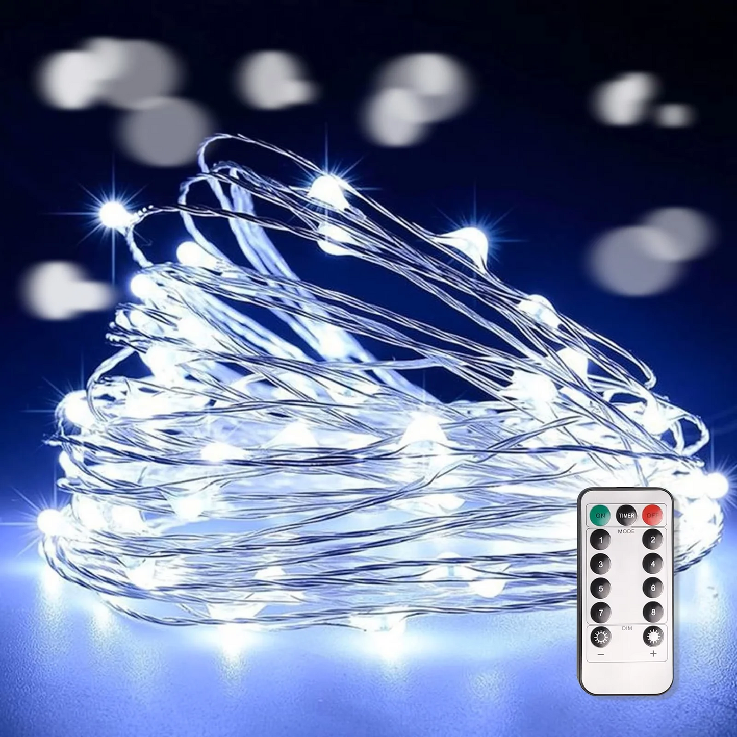 【クリスマス直前特価！】＼ホワイト 10M×2点／led イルミネーション 防水ライト イルミネーションライト フェアリーライト 電池式 ジュエリーライト タイマー&リモコン付き 8種照明モード 電飾 ストリングライト 防水 パーティー クリスマス  電源不要 パーティー クリスマスツリー 結婚式 防水 屋外