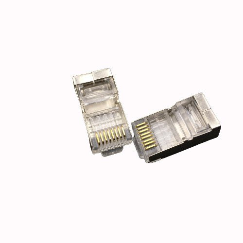 LANプラグ 2個セット 透明 RJ45 金属カバー アダプタ CAT6A対応 8Pin 10Gbps対応 ギガ光回線対応 超高速通信 LANケーブル 自作工具 DIYグッズ