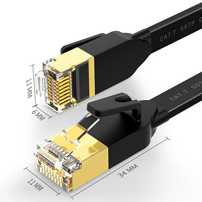 LANケーブル CAT7 10m 10メートル 10ギガビット 10Gps 600MHz フラットタイプ 光回線 超高速通信 ルーター パソコン プリンター cat7 カテゴリー7 延長