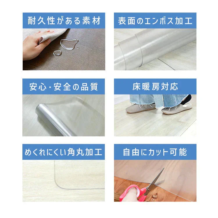 【予約商品：10月中旬（～20日までに発送）】【Sサイズ】冷蔵庫マット クリア 透明 傷防止マット 床保護シート 53×62cm 65×70cm 70×75cm 冷蔵庫 ～300L ～500L ～600L 下敷き PVCマット クリアマット 透明マット キッチンマット 洗濯機マット フローリング 床 保護マット 床暖房対応