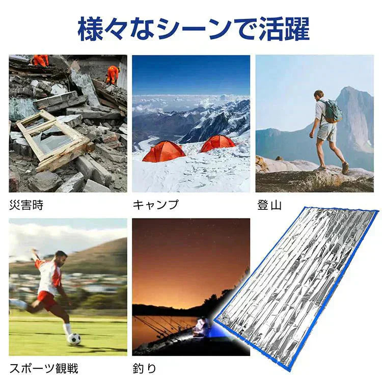 簡易 アルミシュラフ 寝袋 サバイルンケット アルミ 防災 災害 防寒 緊急用シート【カウシェファーム収穫対象商品】