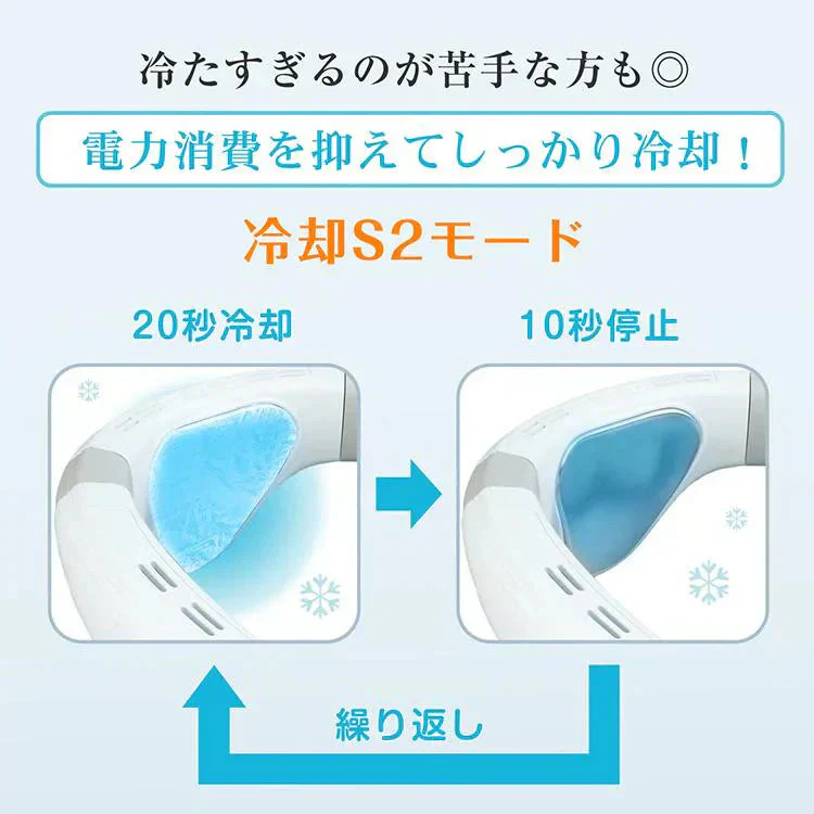 ネッククーラー 「ホワイト」 首掛け扇風機 羽なし 冷却プレート付 背中送風 大容量バッテリー 小型 静音 ネックファン 風量調整 扇風機 母の日 熱中症