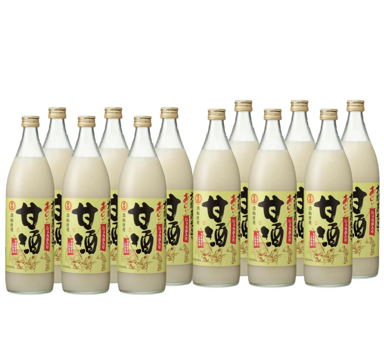 【送料無料】大関 おいしい甘酒 生姜入り 瓶 940ml×12本