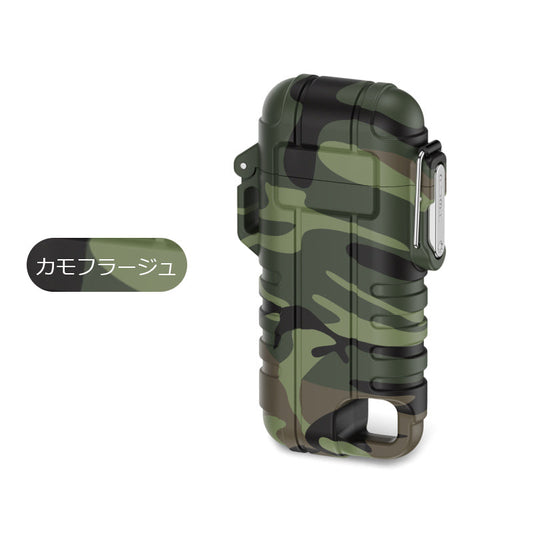 ライター 直線ビーム着火 青炎 IP56防水 強力な炎 防風 強力な青炎 防風ガスライター ガス注入可能 耐久性抜群 s101E(カモフラージュ)