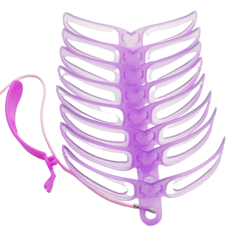 眉毛テンプレート 8本入 ゴムヘッドバンド付き 眉毛メイク アイブロウテンプレート シェイプ グッズ 型 見本 枠  美人眉 モテ眉 開運 左右対称 ポイント消耗