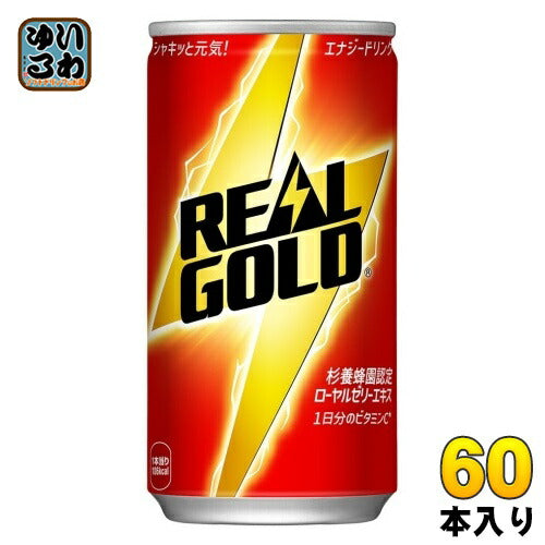 コカ･コーラ リアルゴールド 190ml 缶 60本 (30本入×2 まとめ買い) 炭酸飲料 エナジードリンク ローヤルゼリー 〔炭酸飲料〕
