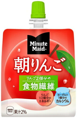コカ・コーラ ミニッツメイド 朝リンゴ 180g パウチ 48本 (24本入×2 まとめ買い) ゼリー飲料 おやつ 手軽 食物繊維
