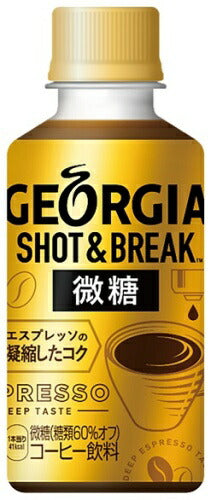 コカ・コーラ ジョージア ショット&ブレイク 微糖 温冷兼用 195ml ペットボトル 60本 (30本入×2 まとめ買い) 〔コーヒー飲料〕