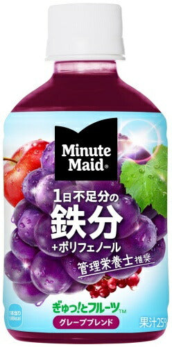 コカ・コーラ ミニッツメイド グレープブレンド 鉄分 280ml ペットボトル 72本 (24本入×3 まとめ買い) 果汁飲料 ぶどう