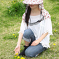 【ピンク×ホワイト】虫よけ 帽子 花柄 レディース 虫よけレースハット  UVカット 農作業 ガーデニング
